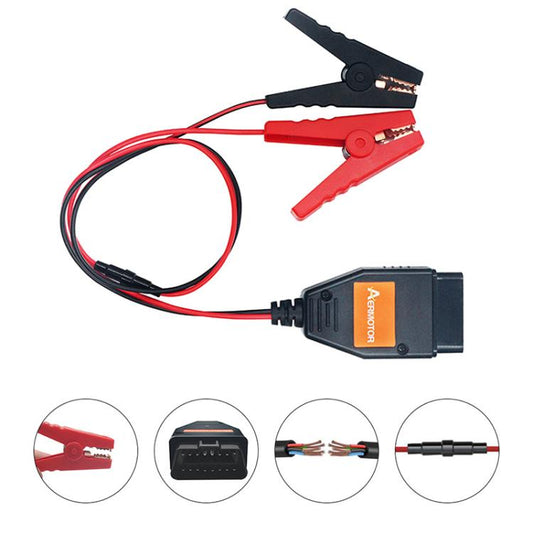 AERMOTOR Car ECU OBD2 Connector Battery Charging Clip Emergency Power Off Protector(Red Black) - Booster Cable & Clip by AERMOTOR | Online Shopping UK | buy2fix