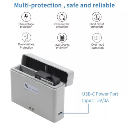 For DJI Action 3 / Action 4 Camera YX 2-Way Charger Battery Manager(Gray) - Cable & Charger by YX | Online Shopping UK | buy2fix