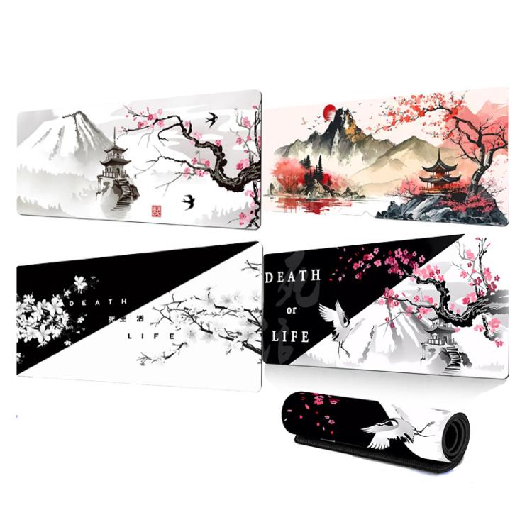 400x900x2mm Ink Painting Cherry Blossom Rubber Non-Slip Mouse Pad Desk Mat(Pattern 1) - Mouse Pads by buy2fix | Online Shopping UK | buy2fix