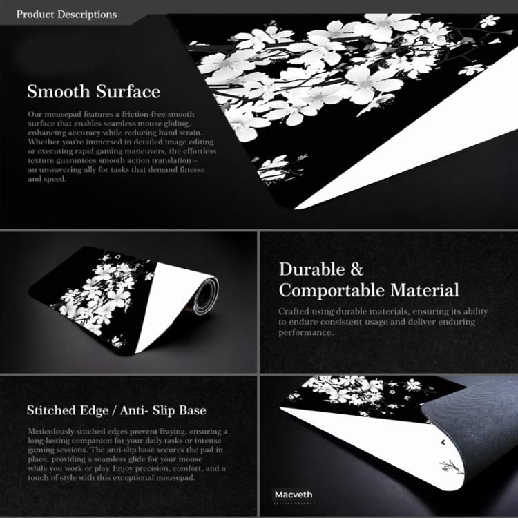 300x700x2mm Ink Painting Cherry Blossom Rubber Non-Slip Mouse Pad Desk Mat(Pattern 24) - Mouse Pads by buy2fix | Online Shopping UK | buy2fix