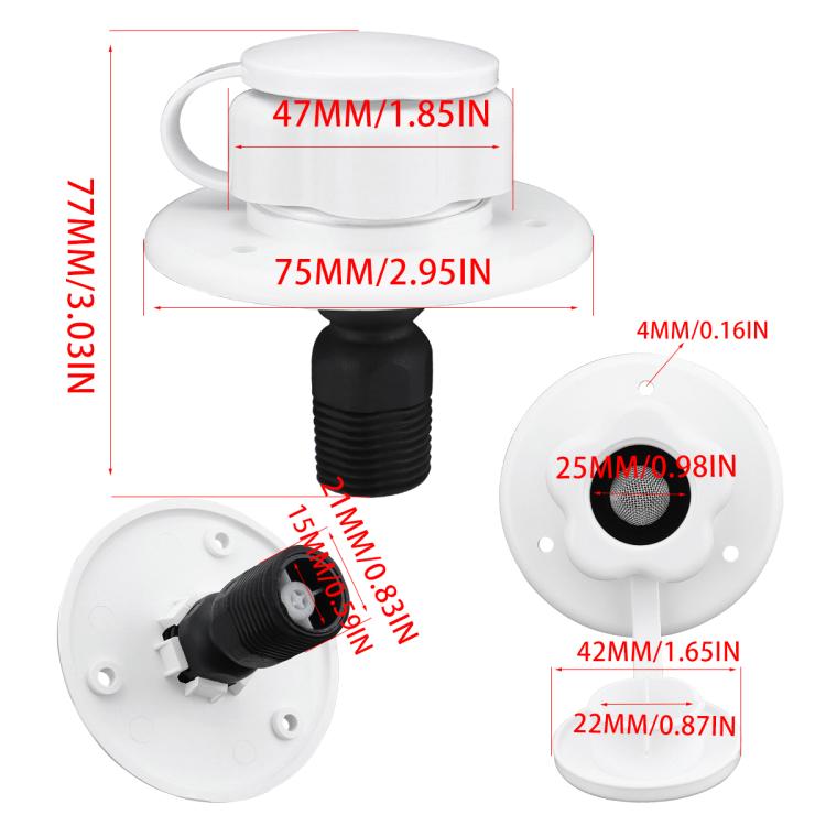 RV Ship Flange Threaded Leak-proof Water Inlet Connector Check Valve, Specifications: White 1 - Marine Accessories & Parts by buy2fix | Online Shopping UK | buy2fix