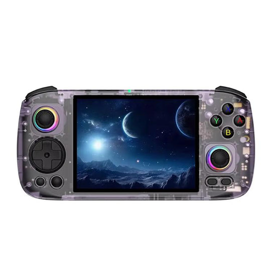 ANBERNIC RG406H Wireless HD Touch Screen Handheld Game Console, Memory: Standard+256G(Transparent Purple)