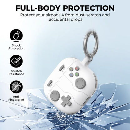 For AirPods 4 AhaStyle WG166 Personalised Game Console Shape Silicone Protective Case(Light Gray) - For AirPods 4 by AhaStyle | Online Shopping UK | buy2fix