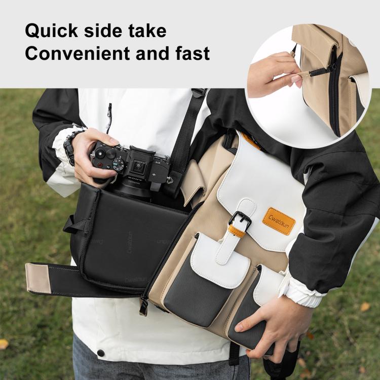 Cwatcun D171 Small Large Capacity DSLR Camera Storage Bag Casual Double Shoulder Load Reducing Breathable Backpack - Backpack by Cwatcun | Online Shopping UK | buy2fix