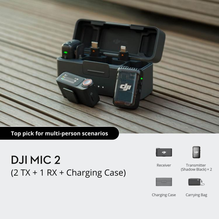 Original DJI Mic 2 (2 TX + 1 RX + Charging Case) - Microphone by DJI | Online Shopping UK | buy2fix