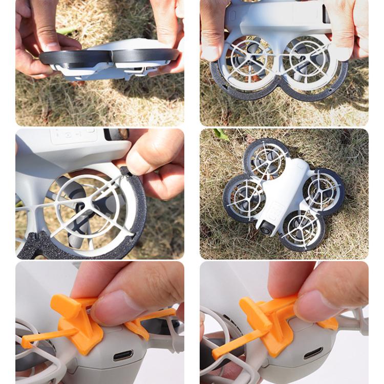 For DJI Neo CQT Impact Protection Cover + Bumper + Folding Stand + Tail Wing 4 In 1 Set(Gray) - Mount & Holder by CQT | Online Shopping UK | buy2fix