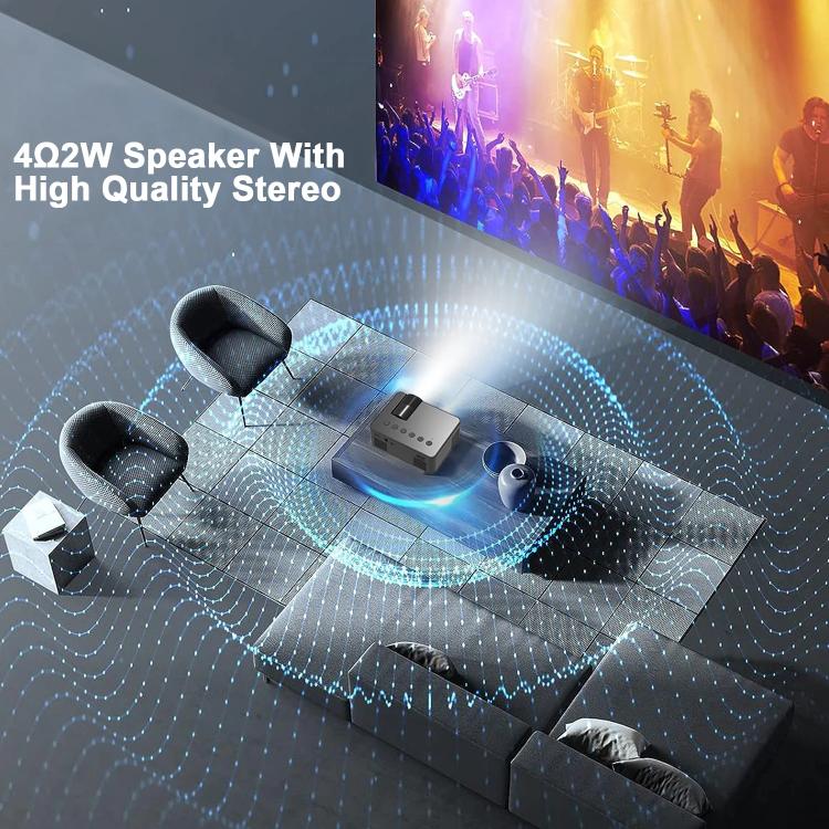 YT100 Suppor 1080P Mini Portable Projector WiFi Wireless Mirroring For IOS Android Smartphone(Black) - Mini Projector by buy2fix | Online Shopping UK | buy2fix