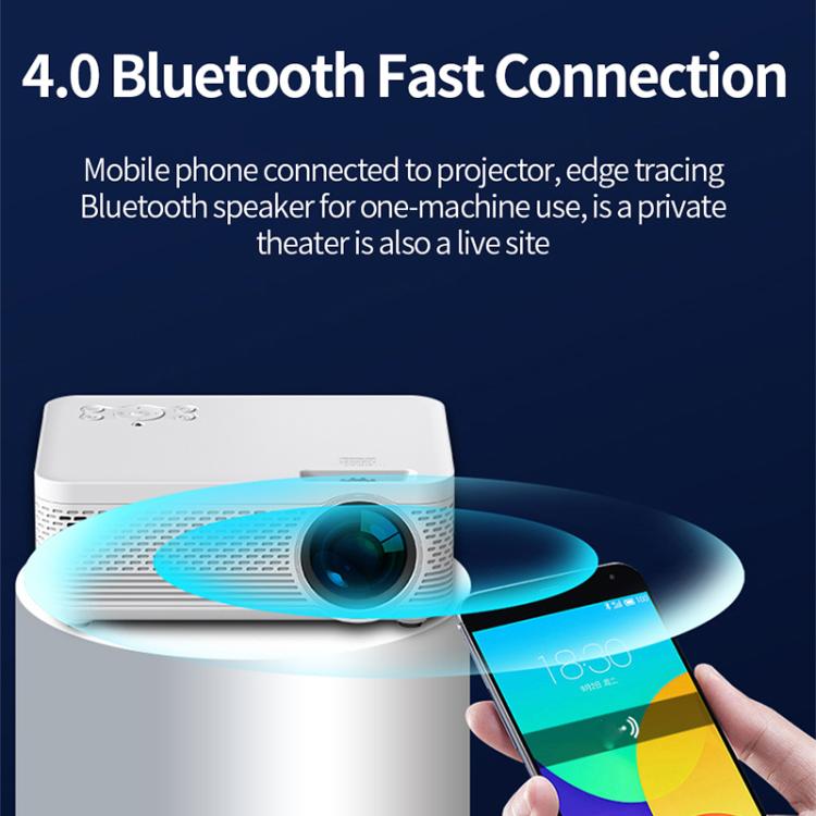 Z01 1080P 5G Bluetooth Projector Android 9.0 System Supports Mirroring Screen UK Plug - LED Projector by buy2fix | Online Shopping UK | buy2fix