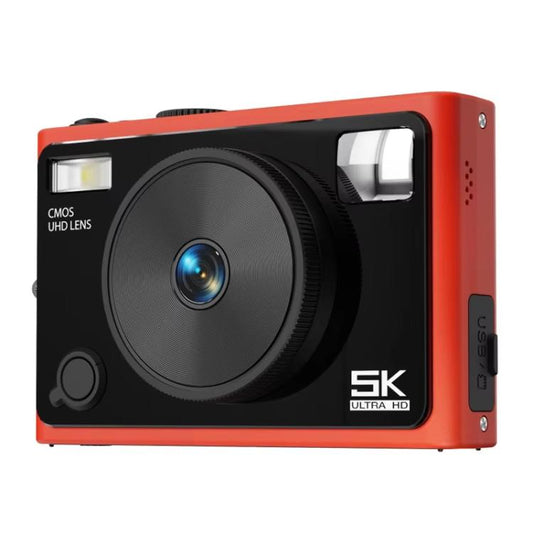 5K Digital Camera WiFi 72MP Dual Lens Auto Focus 18X Digital Zoom Student Color Filters CCD Beauty Camera(Red Black) - Video Cameras by buy2fix | Online Shopping UK | buy2fix