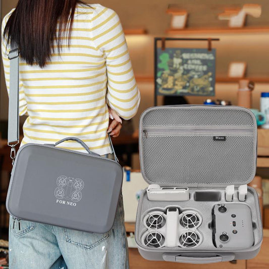 For DJI Neo Fly More Combo BKANO Storage Bag Hard Shell Shoulder Bag(Gray) - Cases & Bags by BKANO | Online Shopping UK | buy2fix