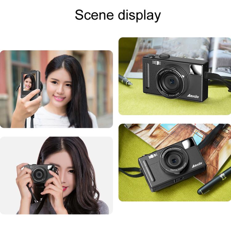 AMKOV CD-R1 24MP HD Pixel Shooting Student Camera 1080P Video Recording CCD Photo Video HD Camera(Black) - Video Cameras by AMKOV | Online Shopping UK | buy2fix