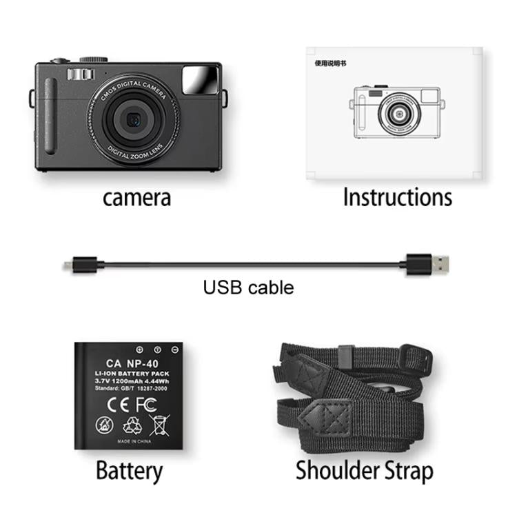 AMKOV CD-R1 24MP HD Pixel Shooting Student Camera 1080P Video Recording CCD Photo Video HD Camera(Black) - Video Cameras by AMKOV | Online Shopping UK | buy2fix