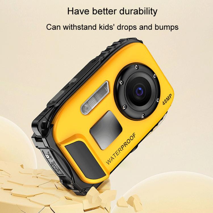 IP68 5m Waterproof Sports Digital Camera Kids Student DV Camera(Yellow) - Video Cameras by buy2fix | Online Shopping UK | buy2fix