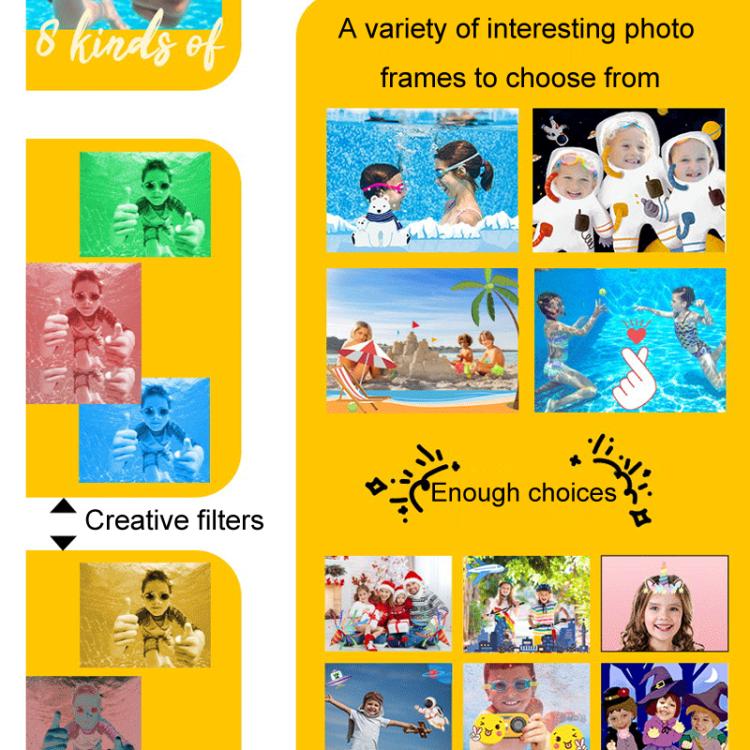 IP68 5m Waterproof Sports Digital Camera Kids Student DV Camera(Yellow) - Video Cameras by buy2fix | Online Shopping UK | buy2fix