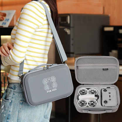 For DJI Neo BKANO NE-010 PU Storage Bag Hard Case Shoulder Bag(Gray) - Cases & Bags by BKANO | Online Shopping UK | buy2fix