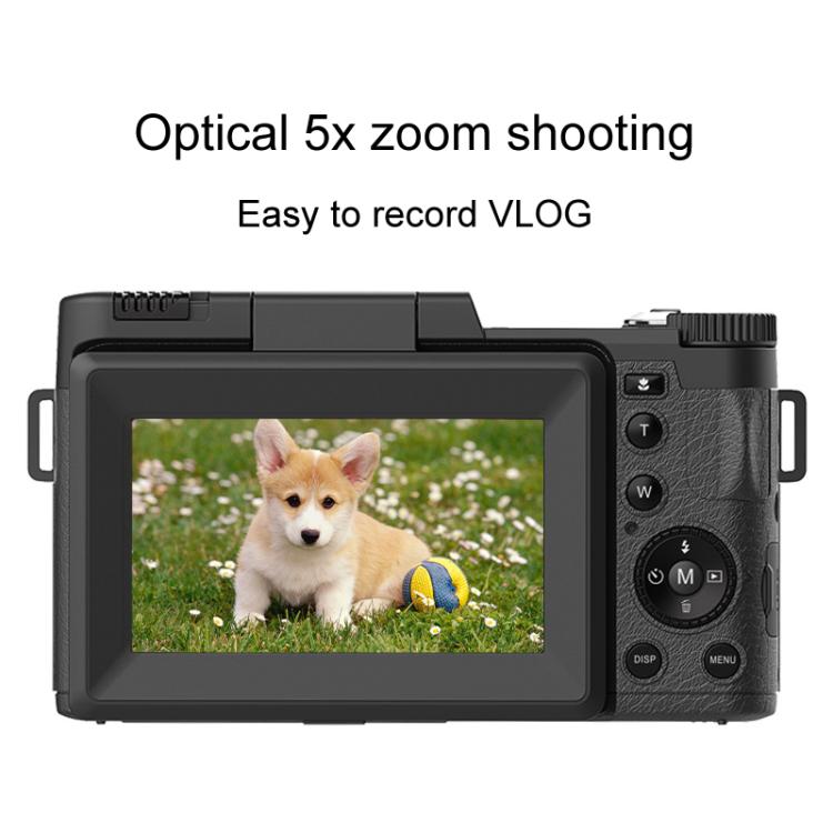 Micro SLR 5X Optical Zoom / 8X Digital Zoom Digital Camera 48MP HD Shooting VCR Photo Camera(Black) - Video Cameras by buy2fix | Online Shopping UK | buy2fix