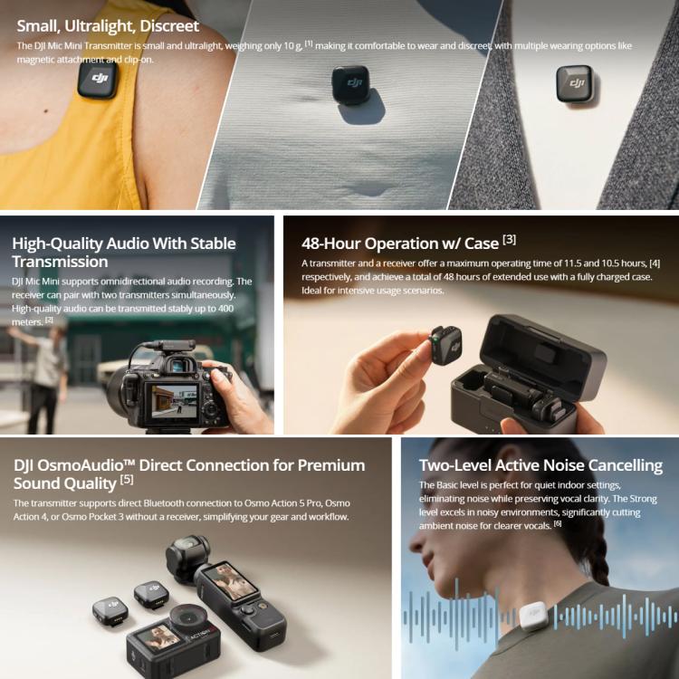 Original DJI Mic Mini (2 TX + 1 RX + Charging Case) - Microphone by DJI | Online Shopping UK | buy2fix