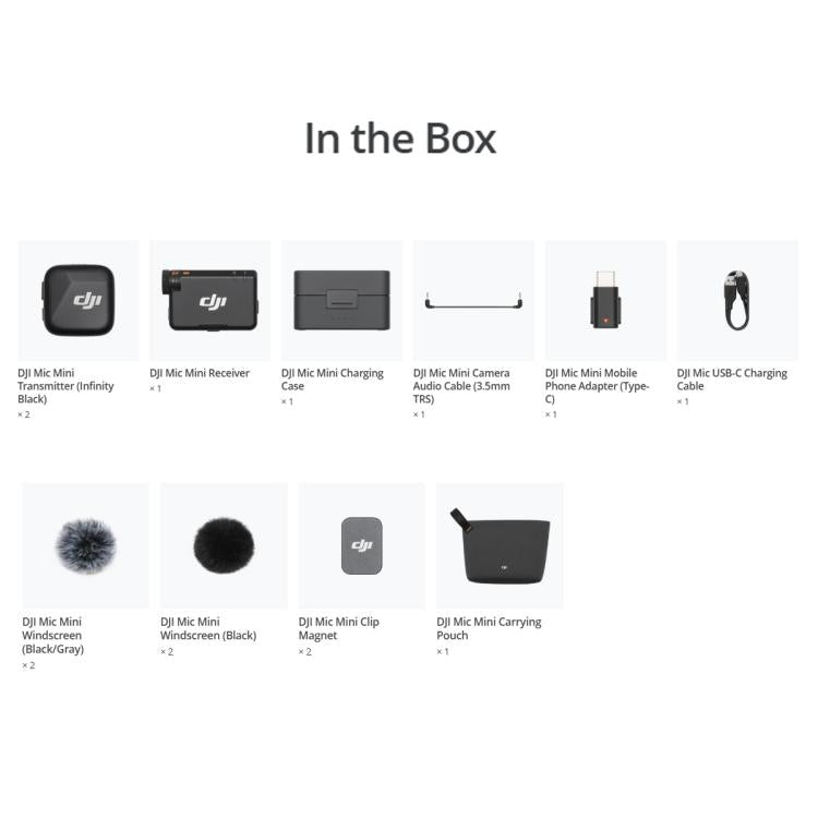 Original DJI Mic Mini (2 TX + 1 RX + Charging Case) - Microphone by DJI | Online Shopping UK | buy2fix
