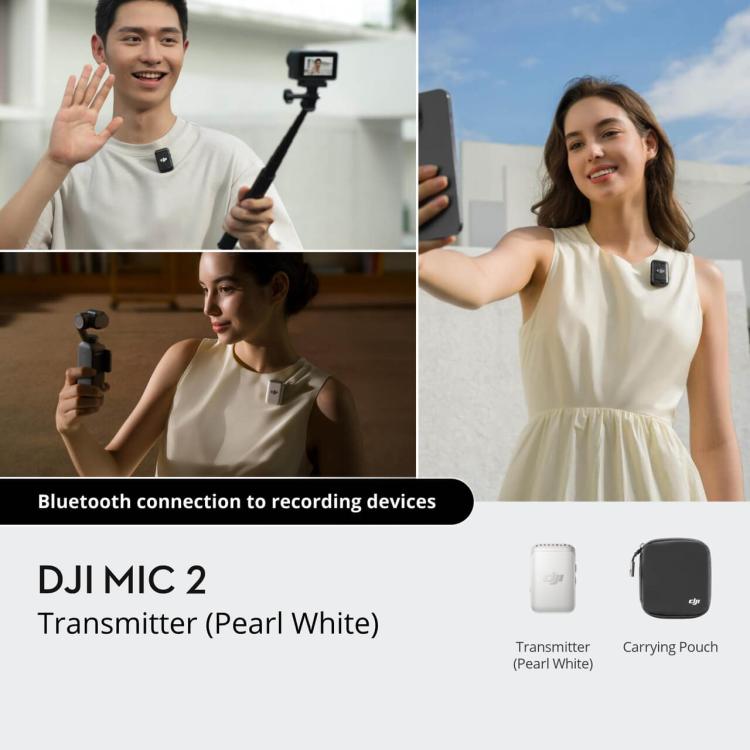 DJI Mic 2 Transmitter Bluetooth Connection To Recording Devices(Pearl White) - Microphone by DJI | Online Shopping UK | buy2fix