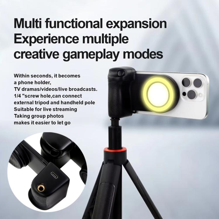 Magsafe Mobile Phone Selfie Fill Light Bluetooth Camera Aid Holder Live Video Shooting Filling Lamp(Black) - Phone Remote Control by buy2fix | Online Shopping UK | buy2fix