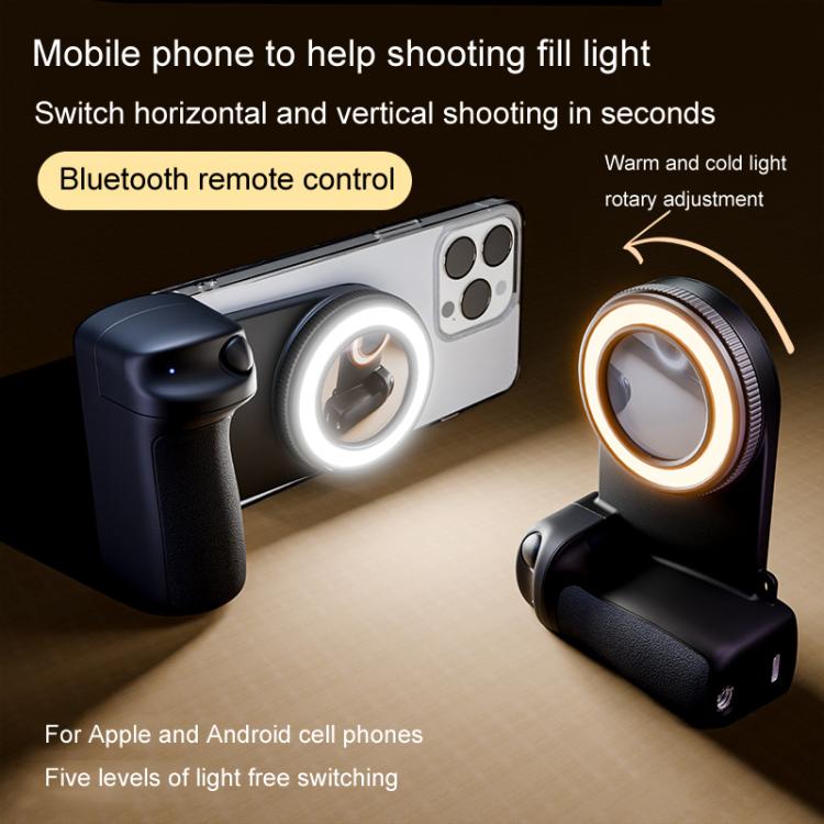 Magsafe Mobile Phone Selfie Fill Light Bluetooth Camera Aid Holder Live Video Shooting Filling Lamp(Black) - Phone Remote Control by buy2fix | Online Shopping UK | buy2fix