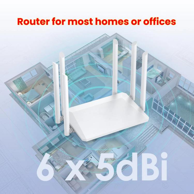 Urant 1200Mbps Wireless Router Supports AP Broadband Dial-up With 6x5dB Antenna EU Plug - Wireless Routers by Urant | Online Shopping UK | buy2fix