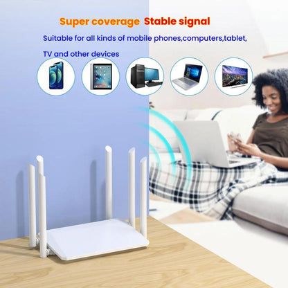 Urant 1200Mbps Wireless Router Supports AP Broadband Dial-up With 6x5dB Antenna EU Plug - Wireless Routers by Urant | Online Shopping UK | buy2fix
