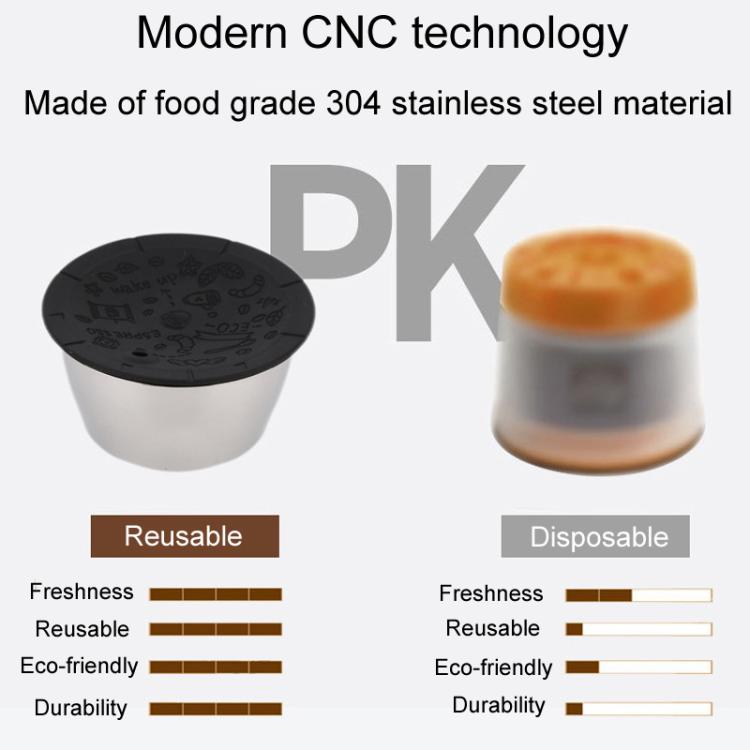 For Dolce Gusto Coffee Maker Stainless Steel Reusable Coffee Capsule Shell, Style: Capsule+Brush And Scoop - Coffee Machine Parts by buy2fix | Online Shopping UK | buy2fix