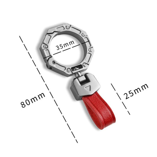 Hallmo Business Zinc Alloy Top-Layer Cowhide Key Chain Car Key Anti-Lost Pendant(Black) - Key Rings by Hallmo | Online Shopping UK | buy2fix