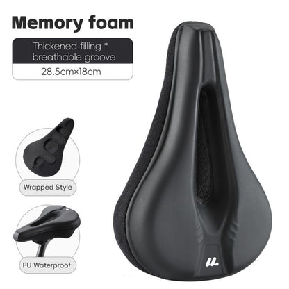 WEST BIKING Bicycle Riding Thickened Sponge PU Leather Soft Seat Cushion Cover(Black) - Bicycle Saddle by WEST BIKING | Online Shopping UK | buy2fix