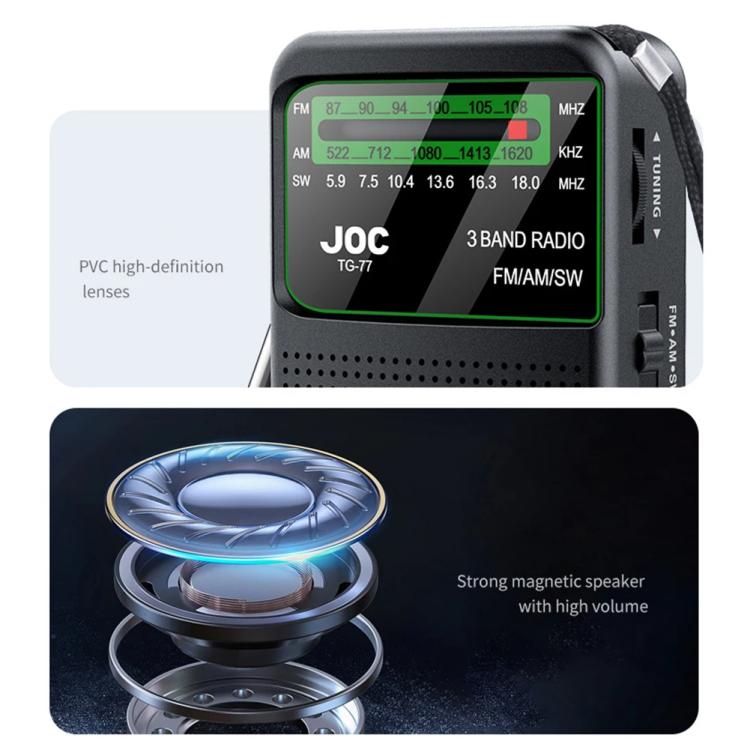 JOC TG-77 Mini FM / AM / SW Portable Full-Band Full-Channel Radio(Gold) - Radio Player by JOC | Online Shopping UK | buy2fix