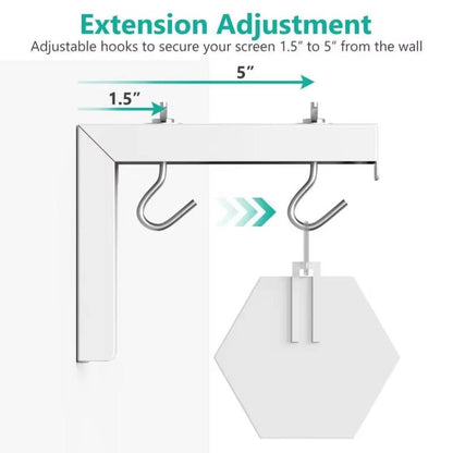 Universal Projector Screen Ceiling Mount Wall Hanger L-shaped Adjustable Bracket(White) - Accessories & Parts by buy2fix | Online Shopping UK | buy2fix