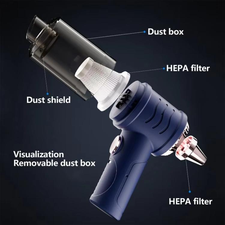 Mini Powerful Car Wireless Vacuum Cleaner Household Handheld Desktop Cleaner(Blue) by buy2fix