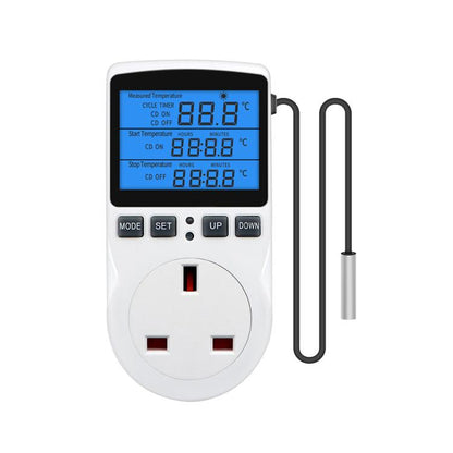 Backlight Smart Digital Thermostat Countdown Temperature Control Switch Socket Timing Temperature Controller UK Plug - Smart Socket by buy2fix | Online Shopping UK | buy2fix