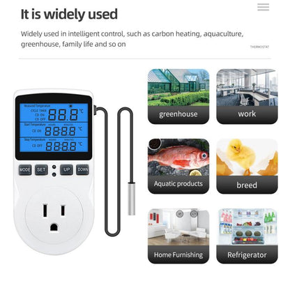 Backlight Smart Digital Thermostat Countdown Temperature Control Switch Socket Timing Temperature Controller UK Plug - Smart Socket by buy2fix | Online Shopping UK | buy2fix