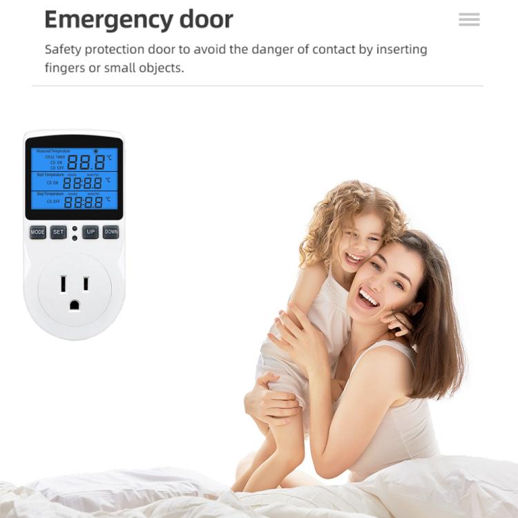 Backlight Smart Digital Thermostat Countdown Temperature Control Switch Socket Timing Temperature Controller UK Plug - Smart Socket by buy2fix | Online Shopping UK | buy2fix