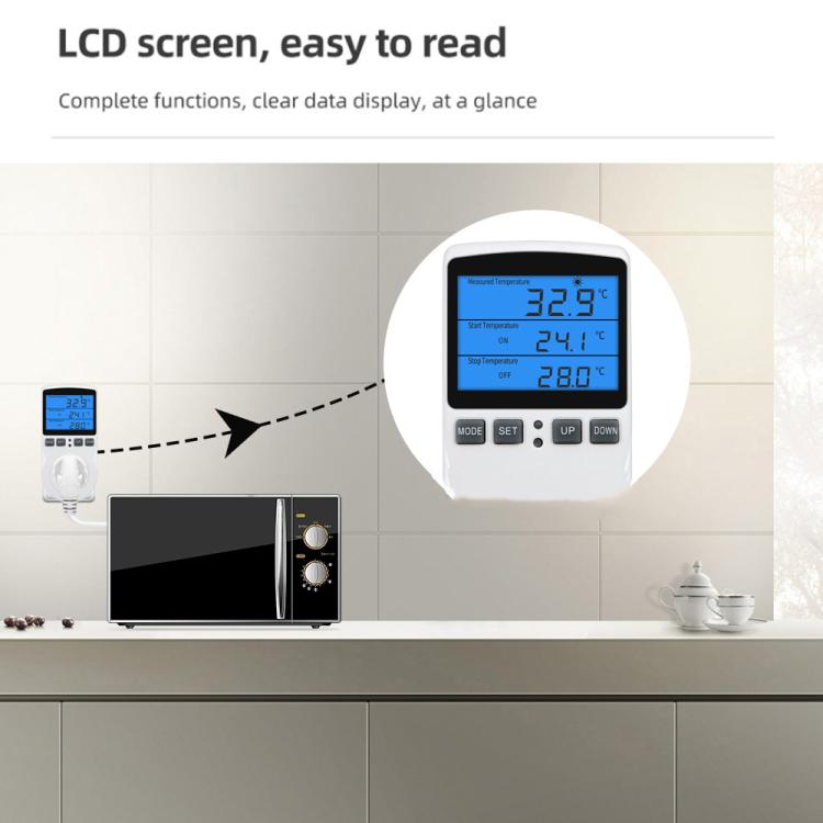 Backlight Smart Digital Thermostat Countdown Temperature Control Switch Socket Timing Temperature Controller UK Plug - Smart Socket by buy2fix | Online Shopping UK | buy2fix