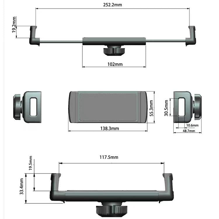 6-15 inch Mobile Phone Tablet Live Fixing Clamp Widened Double-pull Additional Clamp, Color: 08 Black - Stand by buy2fix | Online Shopping UK | buy2fix