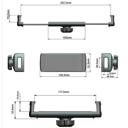 6-15 inch Mobile Phone Tablet Live Fixing Clamp Widened Double-pull Additional Clamp, Color: 08 Black - Stand by buy2fix | Online Shopping UK | buy2fix