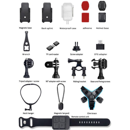 SOOCOO SAW1 No Memory Card 4K HD Anti-Shake Waterproof Motorcycle Riding Recorder Chest Head Mounted Diving Thumb Camera - Video Cameras by SOOCOO | Online Shopping UK | buy2fix