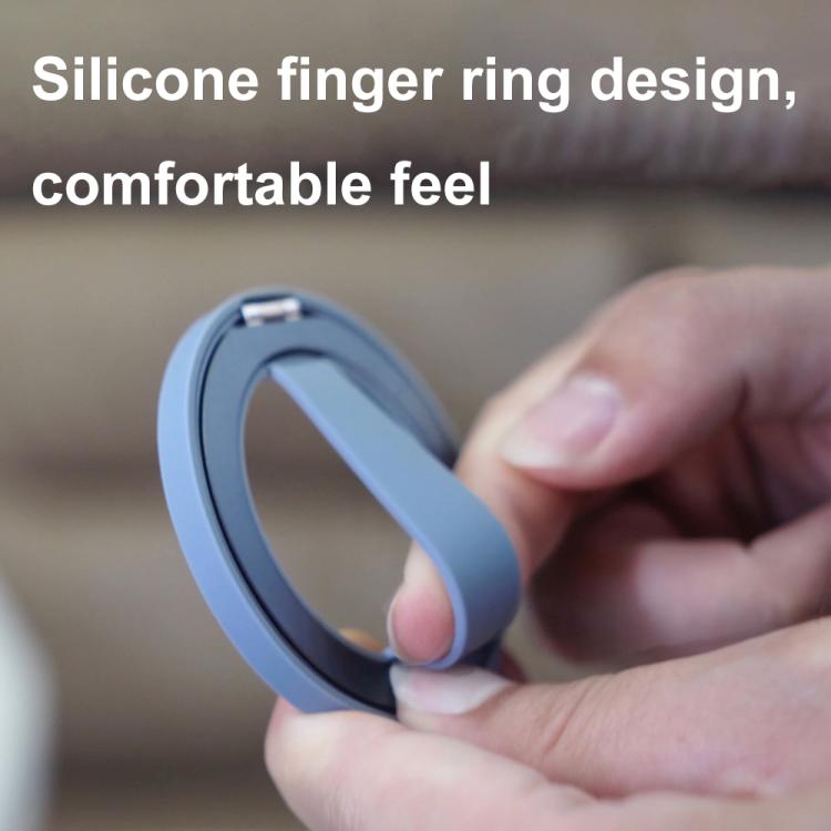 RK-X39 Mini Silicone Magnetic Finger Ring Buckle Mobile Phone Holder(Black) - Ring Holder by buy2fix | Online Shopping UK | buy2fix