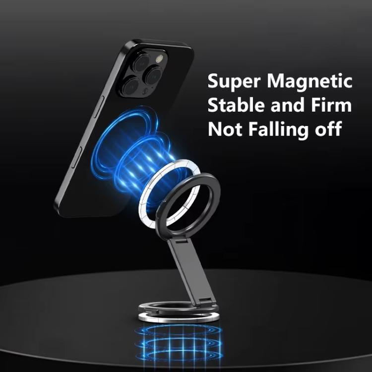 Foldable Double-sided Magnetic Phone Holder Gym Car Universal Stand, Spec: Mirror Type Black - Desktop Holder by buy2fix | Online Shopping UK | buy2fix