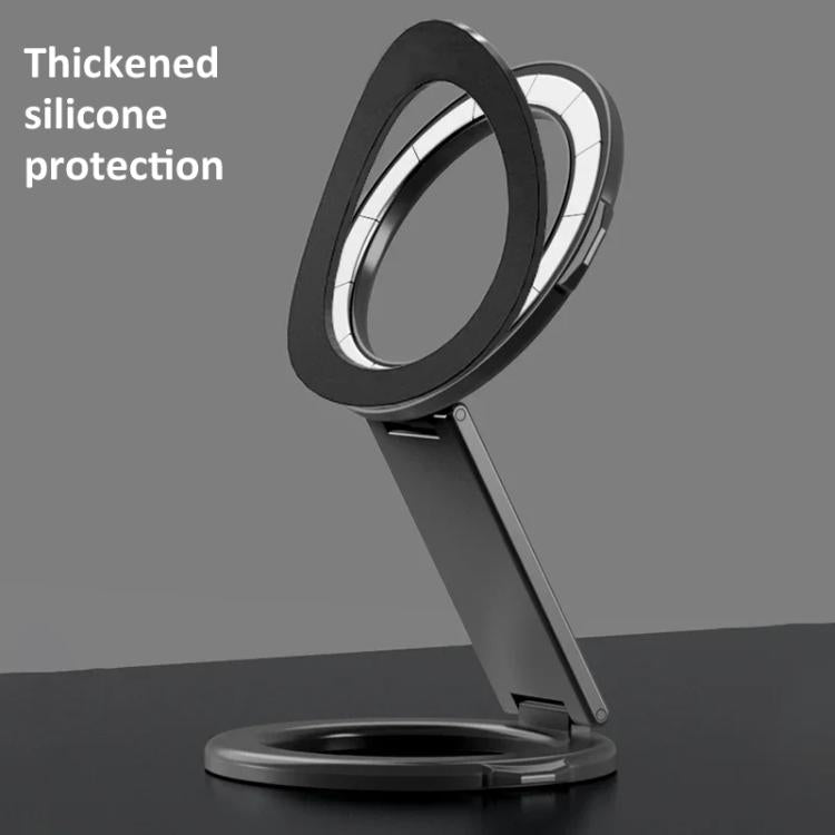 Foldable Double-sided Magnetic Phone Holder Gym Car Universal Stand, Spec: Mirror Type Silver - Desktop Holder by buy2fix | Online Shopping UK | buy2fix