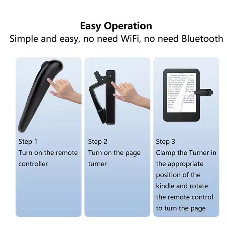 RK-C259 For Kindle Multifunctional Page Turner Mobile Phone Selfie Bluetooth Remote Control(Black) - Phone Remote Control by buy2fix | Online Shopping UK | buy2fix