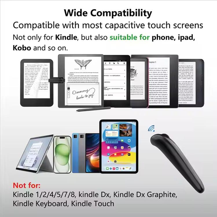 RK-C259 For Kindle Multifunctional Page Turner Mobile Phone Selfie Bluetooth Remote Control(Black) - Phone Remote Control by buy2fix | Online Shopping UK | buy2fix