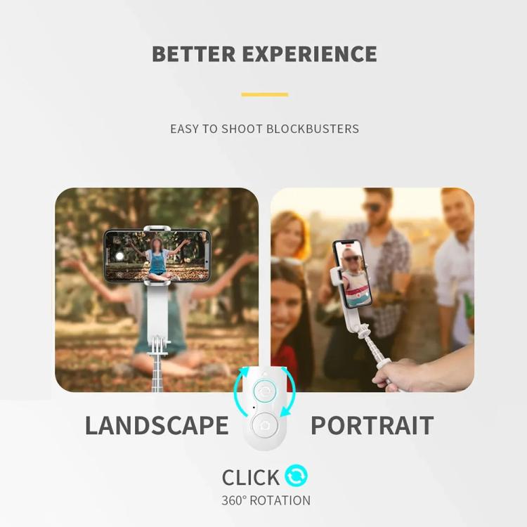 L09 Mini Handheld Folding Anti-shake Stabilizer Bluetooth Beauty Fill Light Selfie Stick(White) - Selfie Sticks by buy2fix | Online Shopping UK | buy2fix