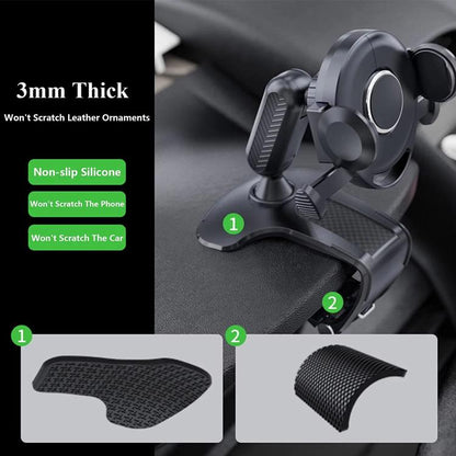 Car Dashboard Sun Visor Phone Mount Holder Center Console Navigation Bracket(Black) - Universal Car Holders by buy2fix | Online Shopping UK | buy2fix