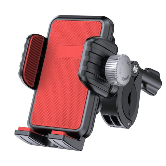 Bicycle Motorcycle Shock Absorption Mobile Phone Holder Gravity Navigation Mount(Red)
