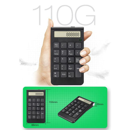 2.4G Dual-Mode Display Digital Keypad Cashier Office Computer Rechargeable Wireless Keyboard - Mini Keyboard by buy2fix | Online Shopping UK | buy2fix