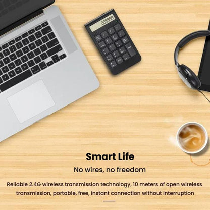 2.4G Dual-Mode Display Digital Keypad Cashier Office Computer Rechargeable Wireless Keyboard - Mini Keyboard by buy2fix | Online Shopping UK | buy2fix